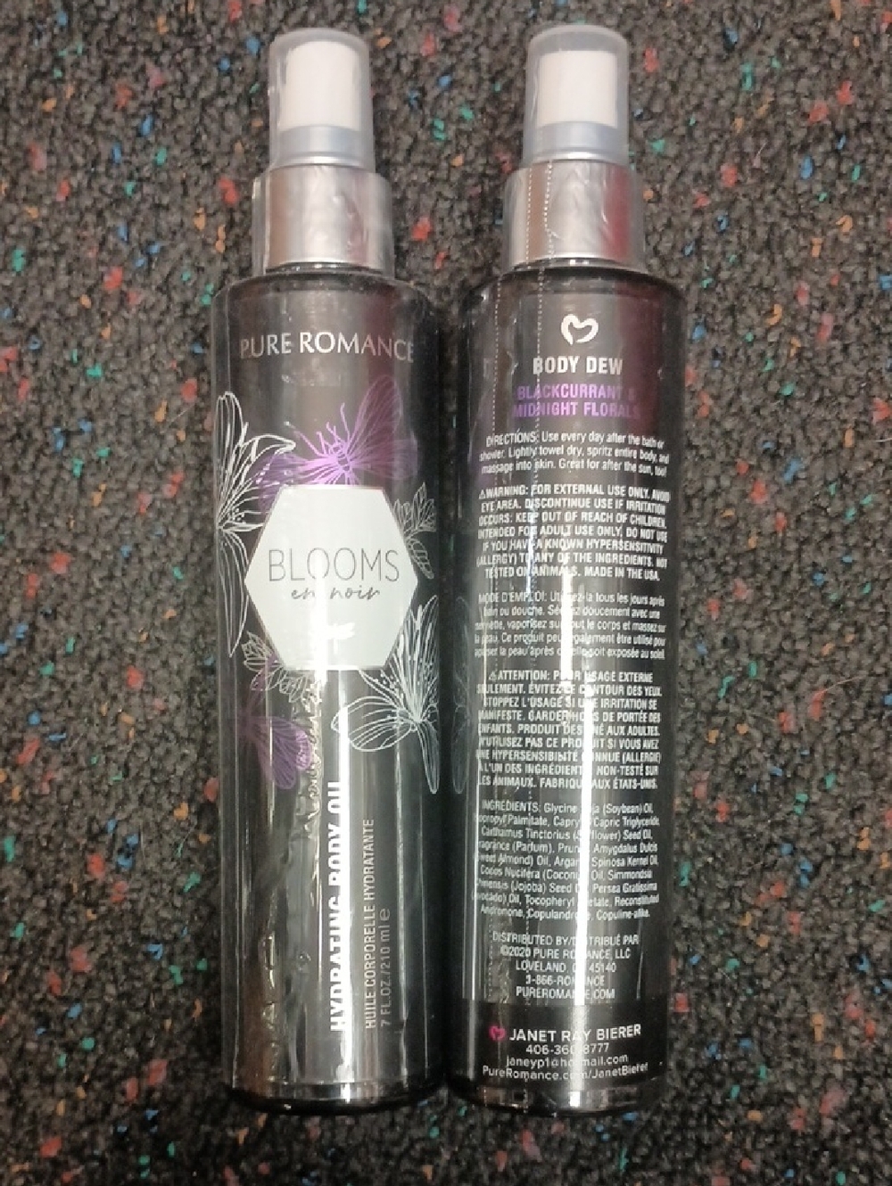 Pure Romance Blooms En Noir Hydrating Body Mist - Black & Purple